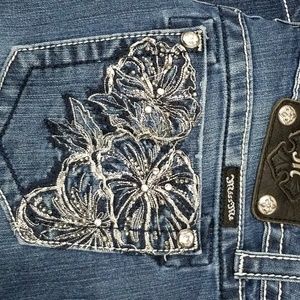Flare Miss Me Jeans - Floral Design